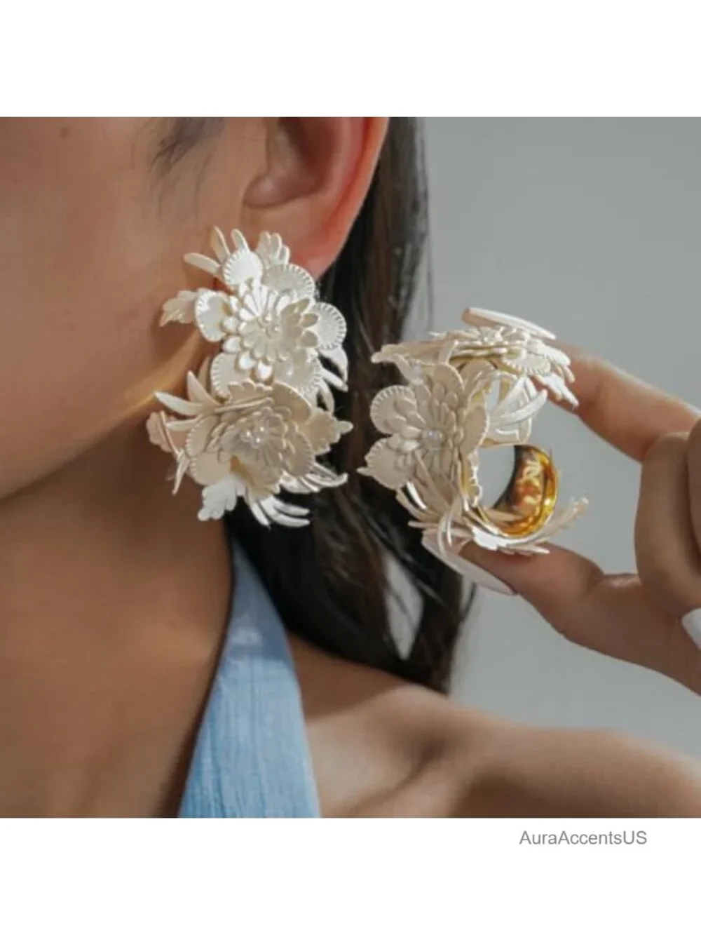 Bohemian Dangle Earrings for Women Ethnic Floral Hanging Hoop Statement Jewelry